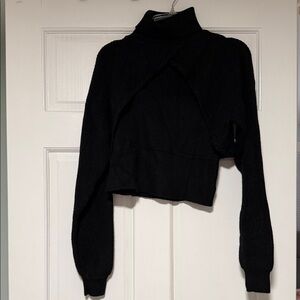 Astr Black Ribbed Knit Sweater